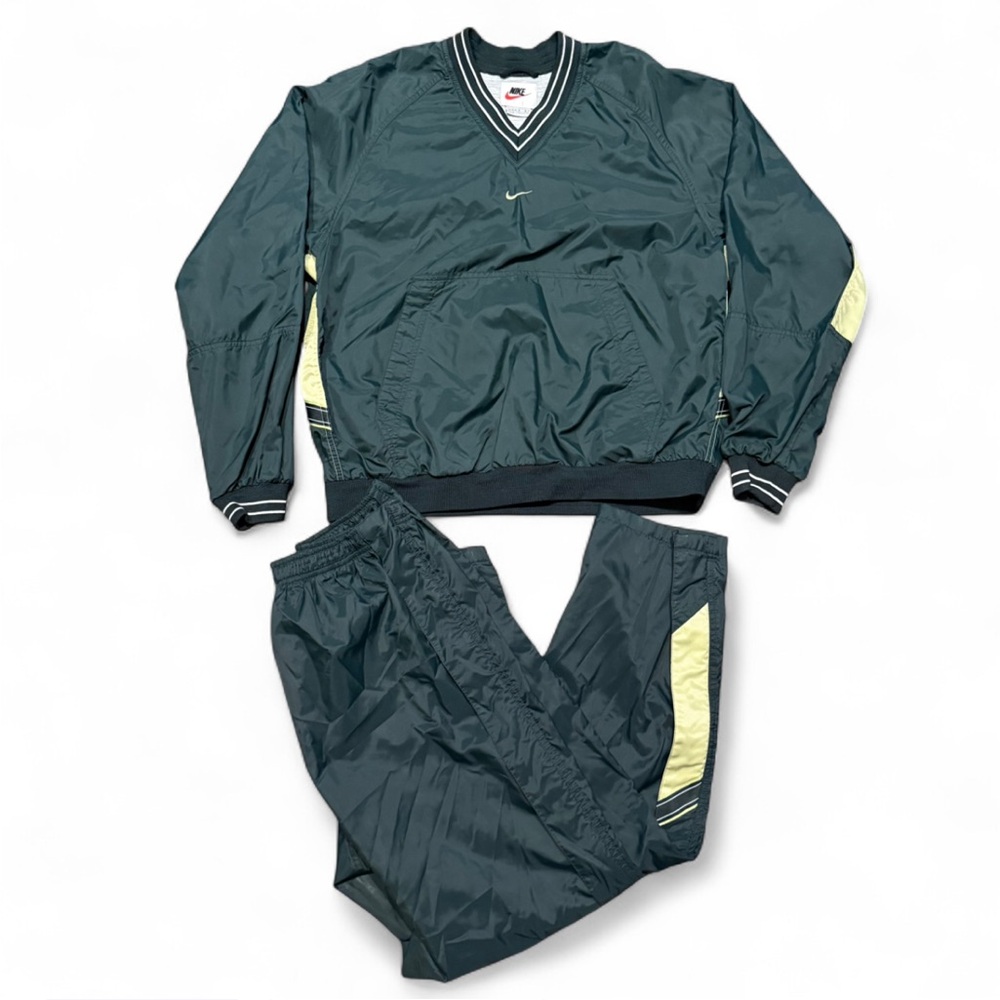 VTG 90s Nike Windbreaker Athletic Track Suit Set Center Swoosh Youth Sz.L-M
